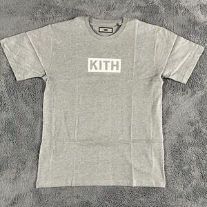 KITH Shirt Mens Large Short Sleeve Tee Classic Box Logo Heather Gray